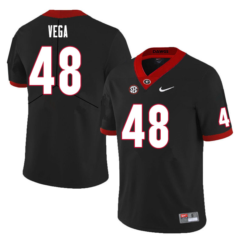 Men #48 JC Vega Georgia Bulldogs College Football Jerseys Sale-Black - Click Image to Close